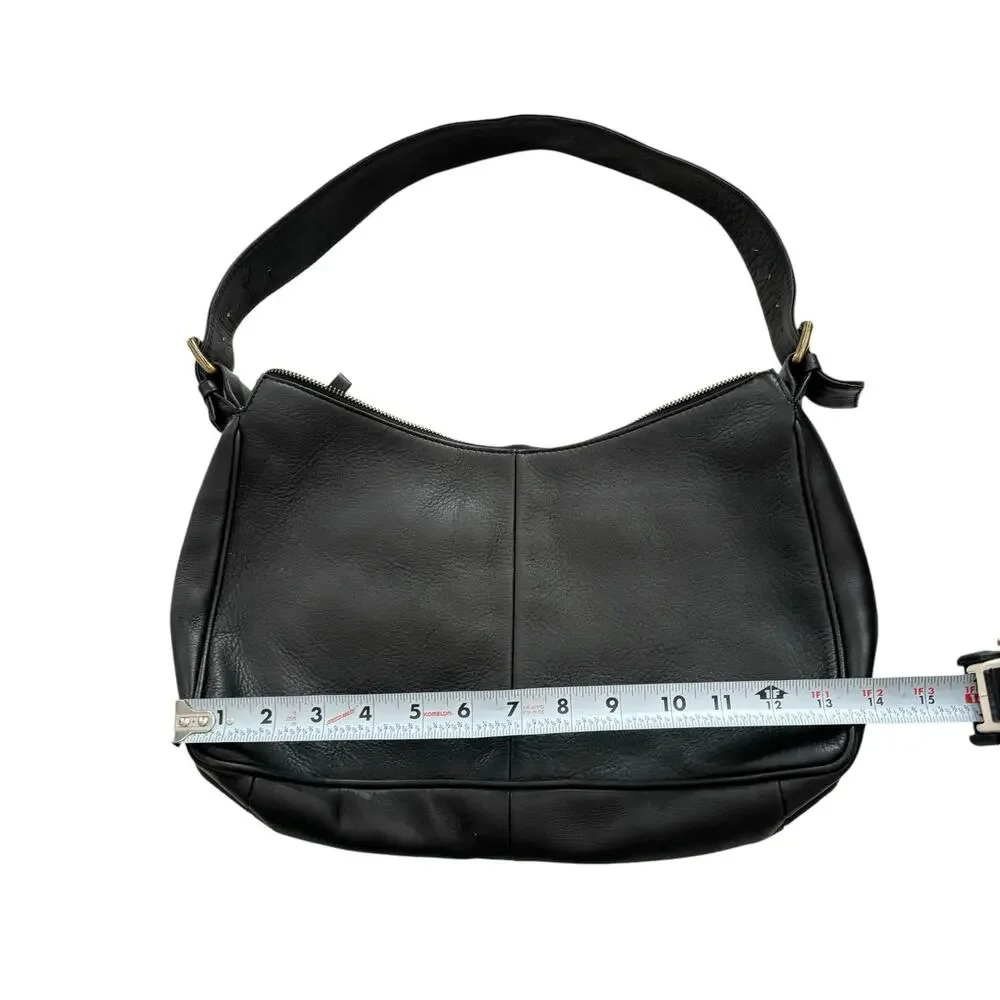 HOBO INTERNATIONAL BLACK LEATHER SHOULDER BAG CASUAL CLASSIC 13"x 8" - Picture 7 of 12